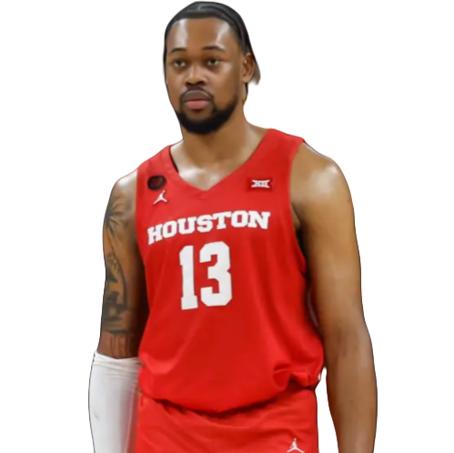 Mens Youth Houston Cougars #13 J'Wan Roberts 2024 Full Red Houston Basketball Game Jersey 
