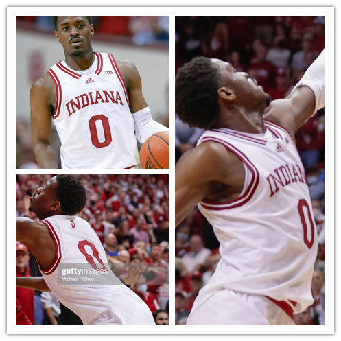 Mens Youth Indiana Hoosiers #0 Xavier Johnson Adidas 2022 White College Basketball Game Jersey