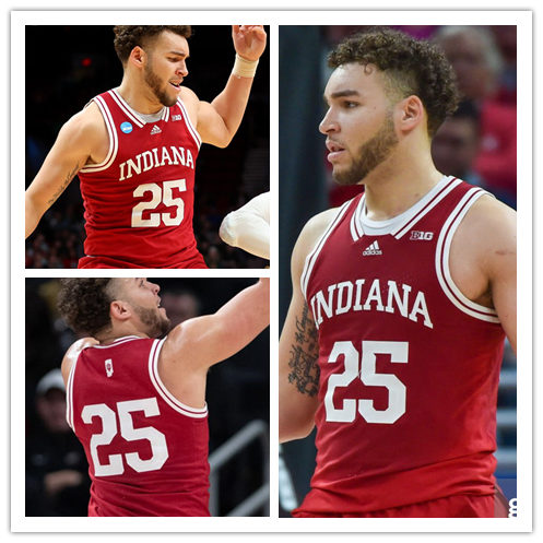 Mens Youth Indiana Hoosiers #25 Race Thompson Adidas 2022 Crimson College Basketball Game Jersey
