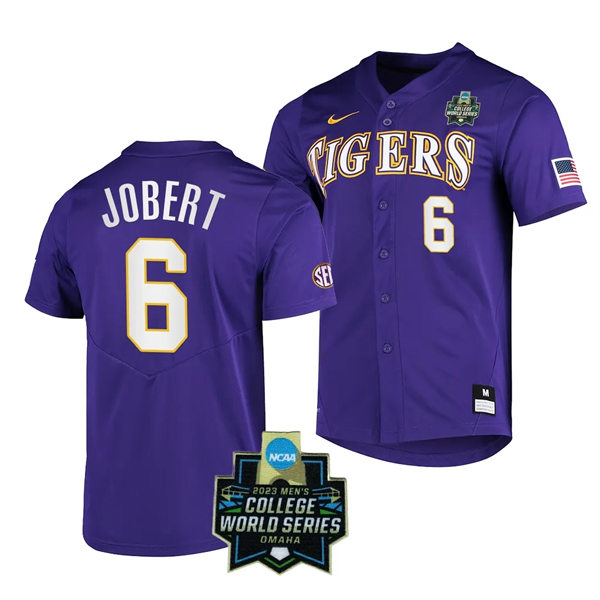 Mens Youth LSU Tigers 47 Tommy White Purple 2023 College Baseball