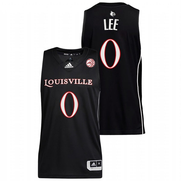 Mens Youth Louisville Cardinals #0 Damion Lee Black 2022 College Basketball Game Jersey