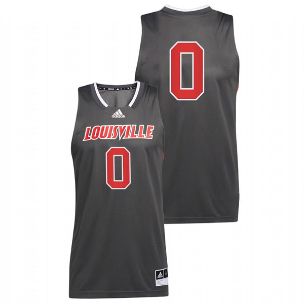 Mens Youth Louisville Cardinals #0 Noah Locke Grey College Basketball Reverse Retro Jersey