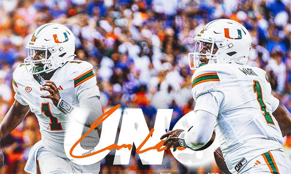 Mens Youth Miami Hurricanes #1 Cam Ward 2024 White Football Game Jersey 