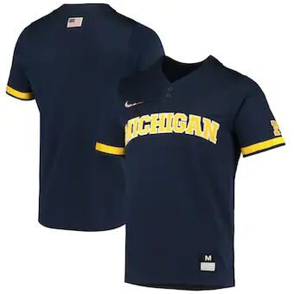 Mens Youth Michigan Wolverines Blank 2022 Diamond Nike Navy two-Button Pullover College jerseys