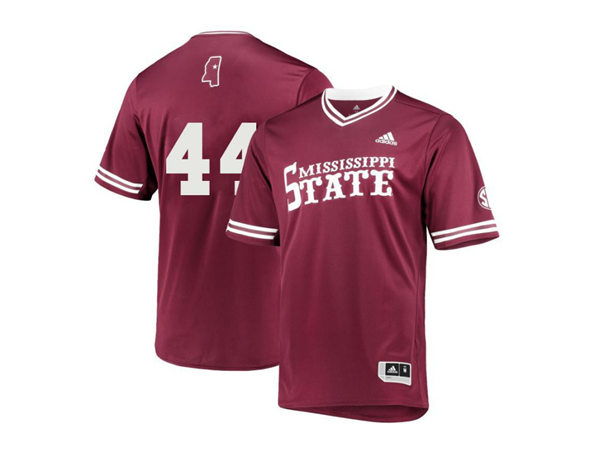 Mens Youth Mississippi State Bulldogs #44 Ethan Small Maroon Pullover College Baseball Game Jersey