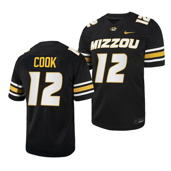 Mens Youth Missouri Tigers #12 Brady Cook Nike Black College Football Game Jersey