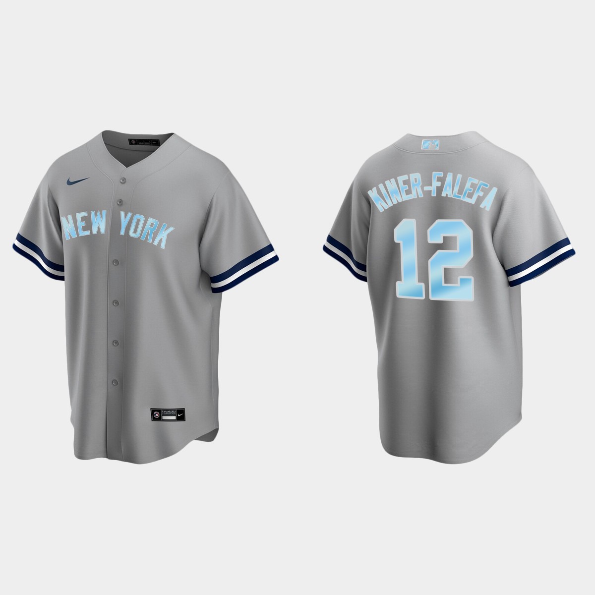 Mens Youth New York Yankees #12 Isiah Kiner-Falefa Gray Stitched 2022 Father's Day Jersey