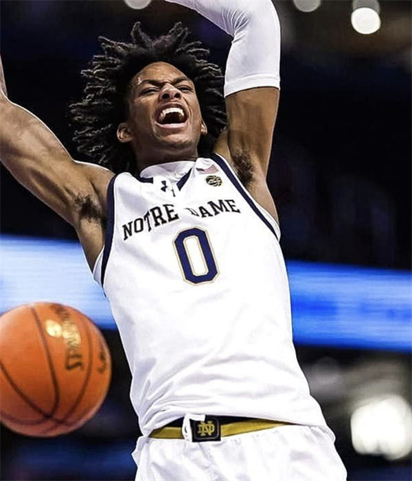 Mens Youth Notre Dame Fighting Irish #0 Carey Booth 2024 WhiteNotre Dame Basketball Game Jersey 