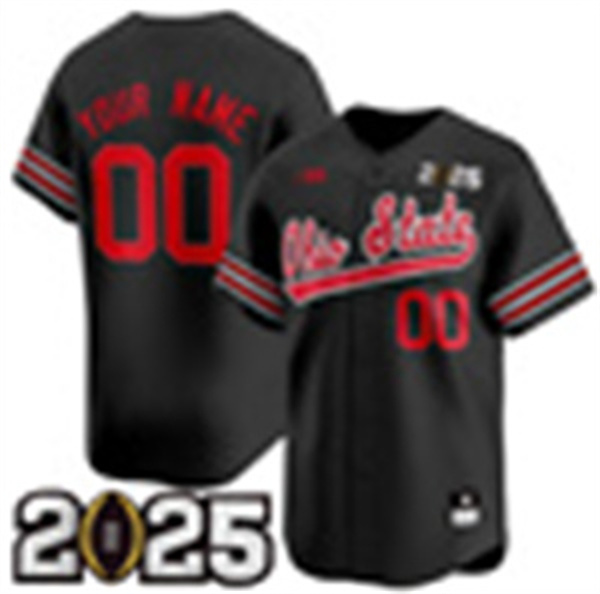 Mens Youth Ohio State Buckeyes Custom Nike BLACK Baseball JerseyS