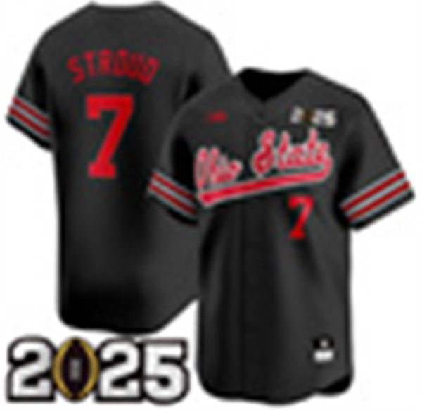 Mens Youth Ohio State Buckeyes Custom Nike Black Baseball Jersey 7 Stroud