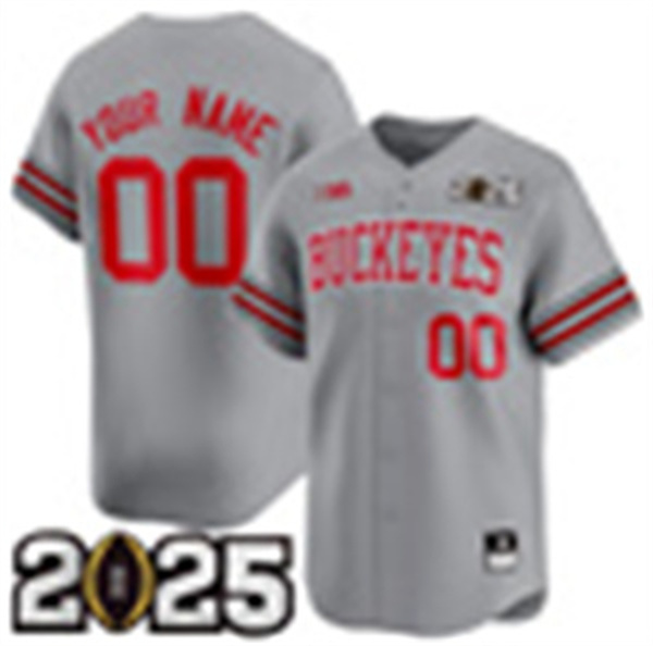 Mens Youth Ohio State Buckeyes Custom Nike Grey Baseball Jersey