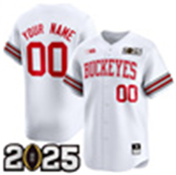 Mens Youth Ohio State Buckeyes Custom Nike White Baseball Jersey