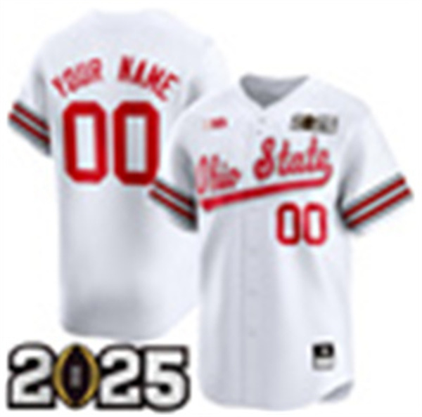 Mens Youth Ohio State Buckeyes Custom Nike White Baseball Jerseys