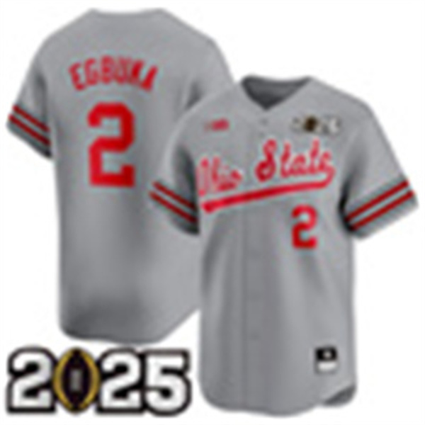 Mens Youth Ohio State Buckeyes Custom Nike gREY Baseball JerseyS 2 EGBUKA