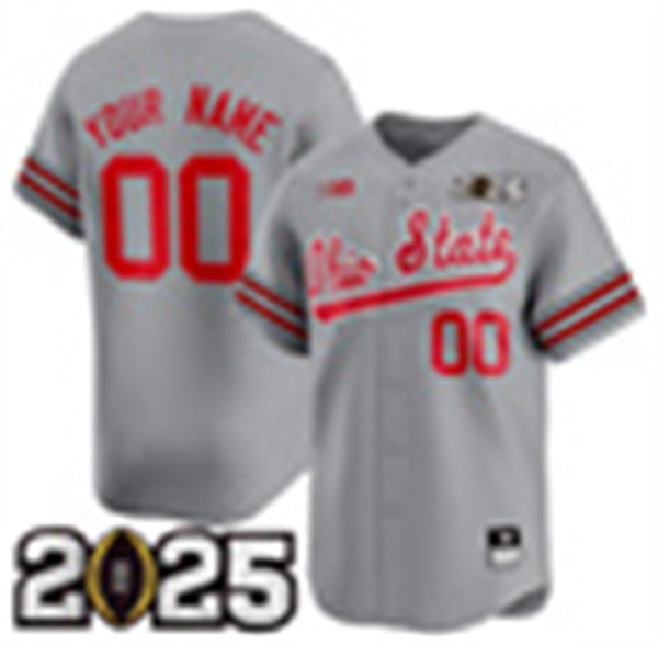Mens Youth Ohio State Buckeyes Custom Nike grey Baseball Jerseys