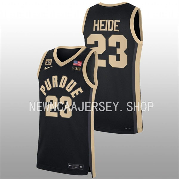 Mens Youth Purdue Boilermakers #23 Camden Heide 2022-23 Black College Basketball Game Jersey 