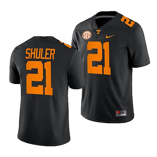 Mens Youth Tennessee Volunteers #21 Navy Shuler Nike Black Dark Mode College Football Jersey 