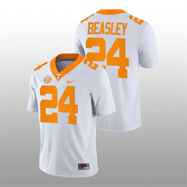Mens Youth Tennessee Volunteers #24 Aaron Beasley Nike White College Football Game Jersey 