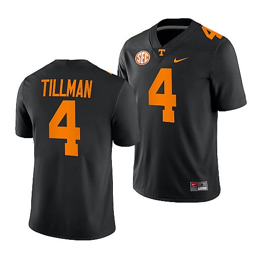 Mens Youth Tennessee Volunteers #4 Cedric Tillman Nike Black Dark Mode College Football Jersey 
