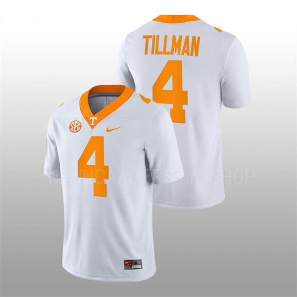 Mens Youth Tennessee Volunteers #4 Cedric Tillman Nike White College Football Game Jersey 