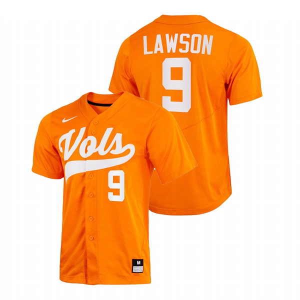 Mens Youth Tennessee Volunteers #9 Cortland Lawson 2022 Diamond Nike Orange With Name College Baseball Limited Jersey 