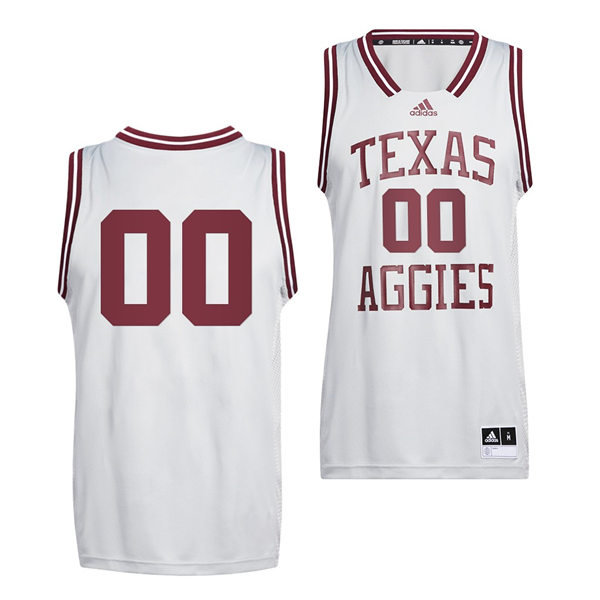Mens Youth Texas A&M Aggies Custom Light Gray Adidas 2022 College Basketball Reverse Retro Jersey 