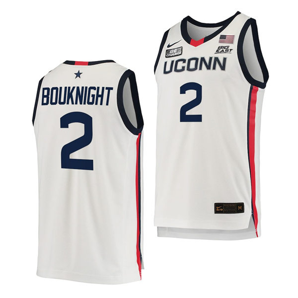 Mens Youth UConn Huskies #2 James Bouknight 2021 White Uconn College Basketball Game Jersey 