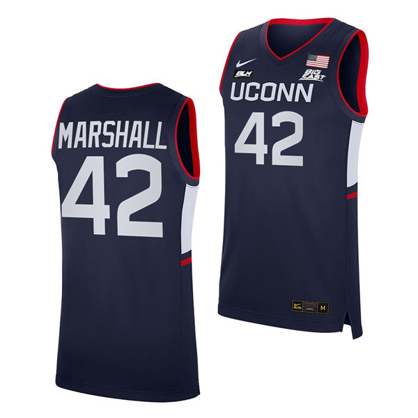Mens Youth UConn Huskies #42 Donyell Marshall 2021 Navy Uconn College Basketball Game Jersey 