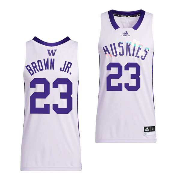 Mens Youth Washington Huskies #23 Terrell Brown Jr. 2022 White Honoring Black Excellence Basketball Jersey 