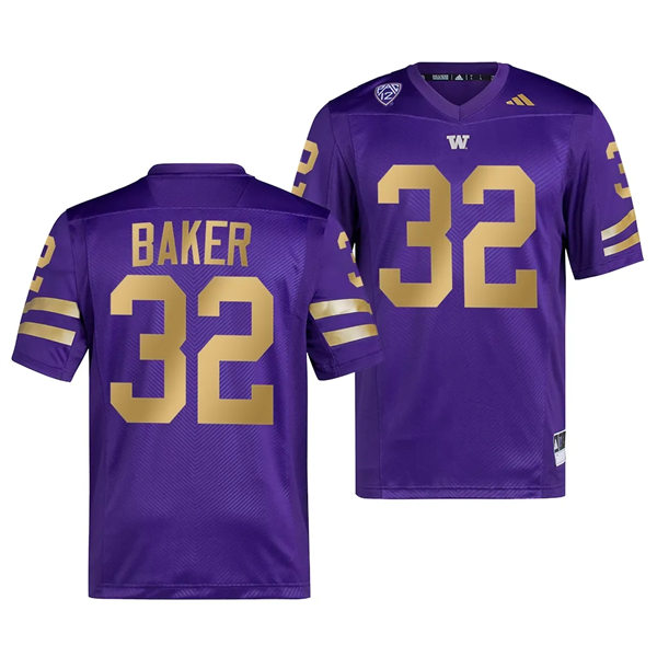 Mens Youth Washington Huskies #32 Budda Baker Premier Jersey #32 Purple College Football