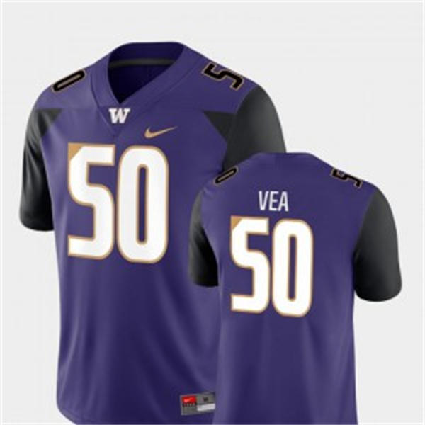 Mens Youth Washington Husky #50 Vita Vea College Football 2017 Purple Game Jersey 