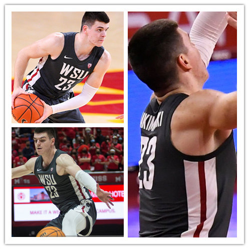Mens Youth Washington State Cougars #23 Andrej Jakimovski Nike 2022 Grey College Basketball Game Jersey 