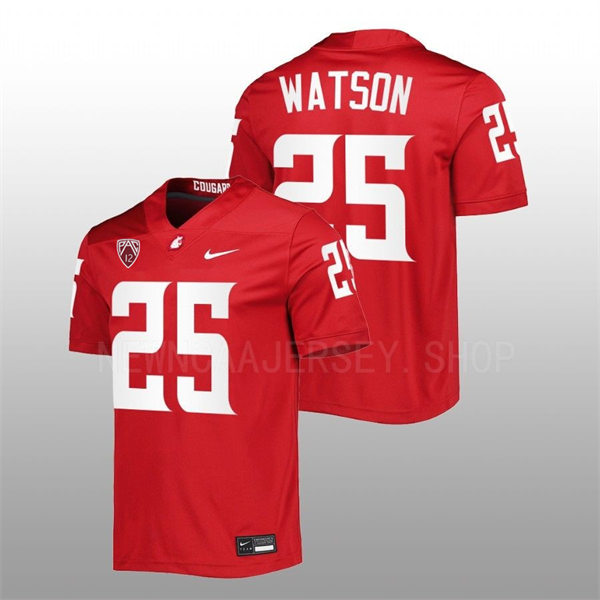 Mens Youth Washington State Cougars #25 Nakia Watson Nike Crimson College Football Game Jersey 