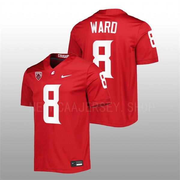 Mens Youth Washington State Cougars #8 Xavier Ward Nike Crimson College Football Game Jersey 