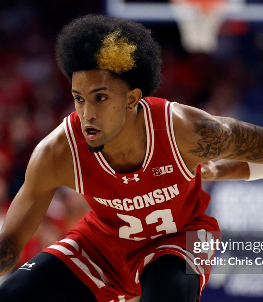 Mens Youth Wisconsin Badgers #23 Chucky Hepburn 2023-24 Cardinal College Basketball Game