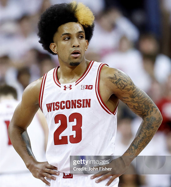 Mens Youth Wisconsin Badgers #23 Chucky Hepburn 2023-24 Home White College Basketball Game
