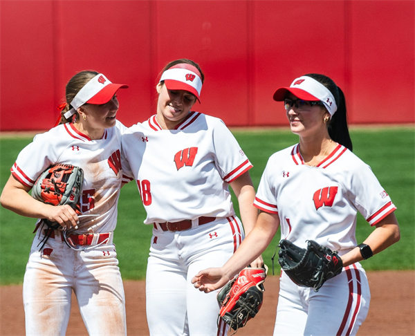 Mens Youth Wisconsin Badgers Custom White Pullover Softball Jersey