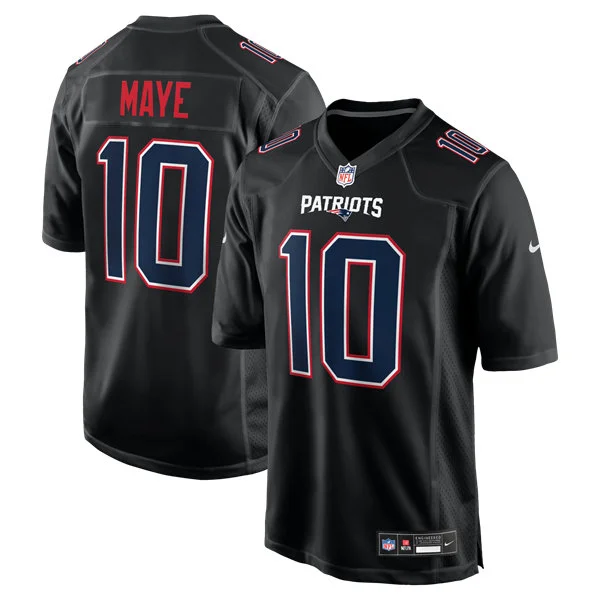Mes New England Patriots #10 Drake Maye Nike Fashion Game Jersey - Carbon Black 