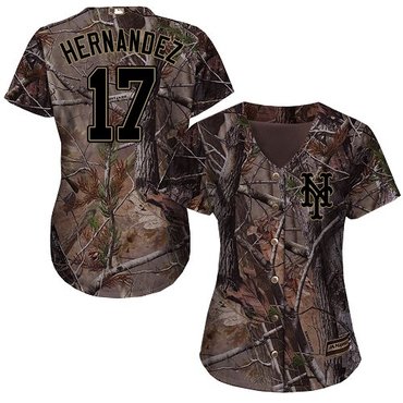 Mets #17 Keith Hernandez Camo Realtree Collection Cool Base Women's Stitched Baseball Jersey