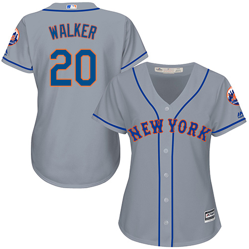 Mets #20 Neil Walker Grey Road Women's Stitched MLB Jersey