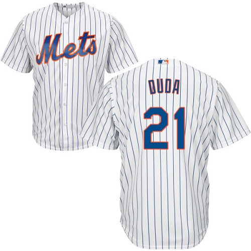 Mets #21 Lucas Duda White(Blue Strip) Cool Base Stitched Youth MLB Jersey