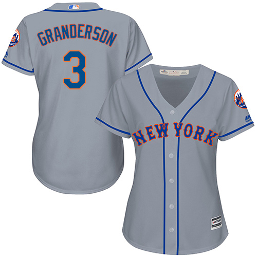 Mets #3 Curtis Granderson Grey Road Women's Stitched MLB Jersey