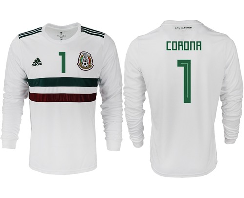 Mexico #1 Corona Away Long Sleeves Soccer Country Jersey