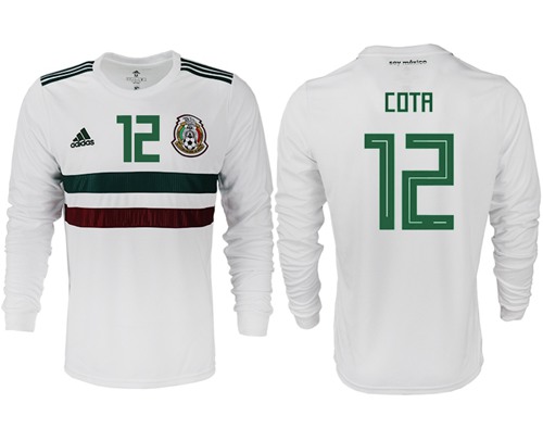 Mexico #12 Cota Away Long Sleeves Soccer Country Jersey