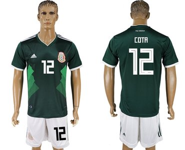 Mexico #12 Cota Green Home Soccer Country Jersey