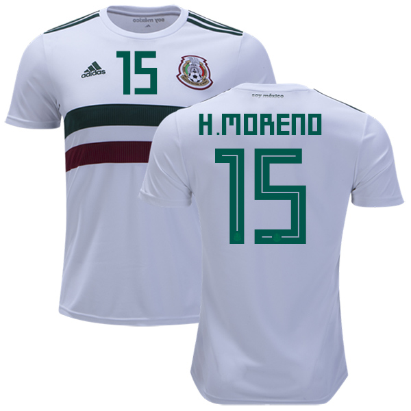 Mexico #15 H.Moreno Away Soccer Country Jersey