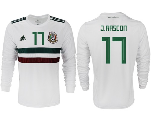 Mexico #17 J.Rascon Away Long Sleeves Soccer Country Jersey