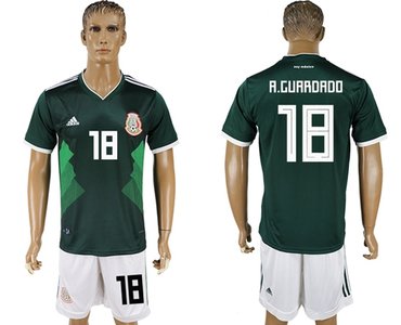 Mexico #18 A.Guardado Green Home Soccer Country Jersey