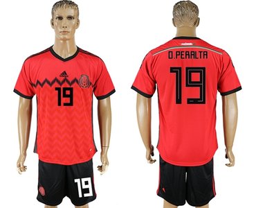 Mexico #19 O.Peralta Away Soccer Country Jersey