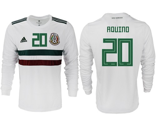 Mexico #20 Aquino Away Long Sleeves Soccer Country Jersey